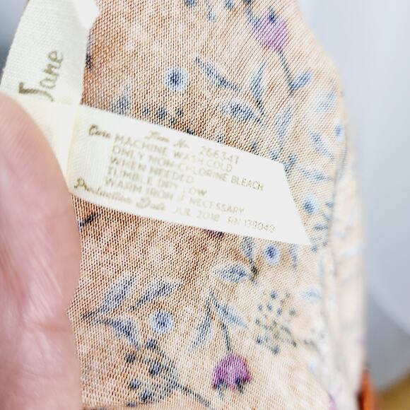 Matilda Jane Orange Floral Boho Print Ruffled Tiered Stretchy Tunic Top Small - Picture 4 of 12